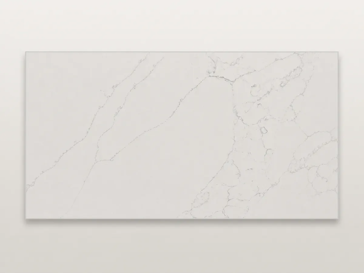 Soft Carrara quartz slab pattern