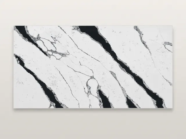 Bold Black Vein quartz surface