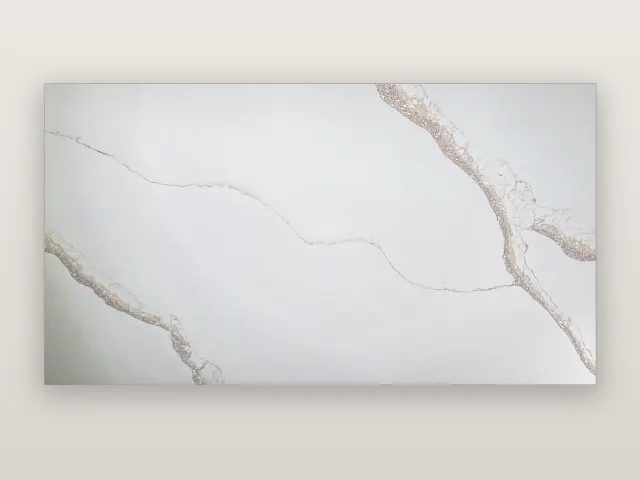 Amber Calacatta quartz surface