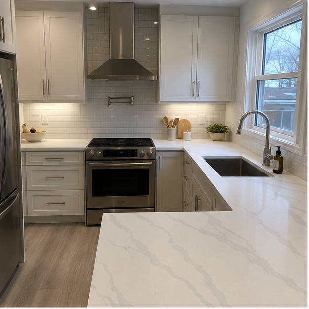 Calacatta White kitchen reference 1