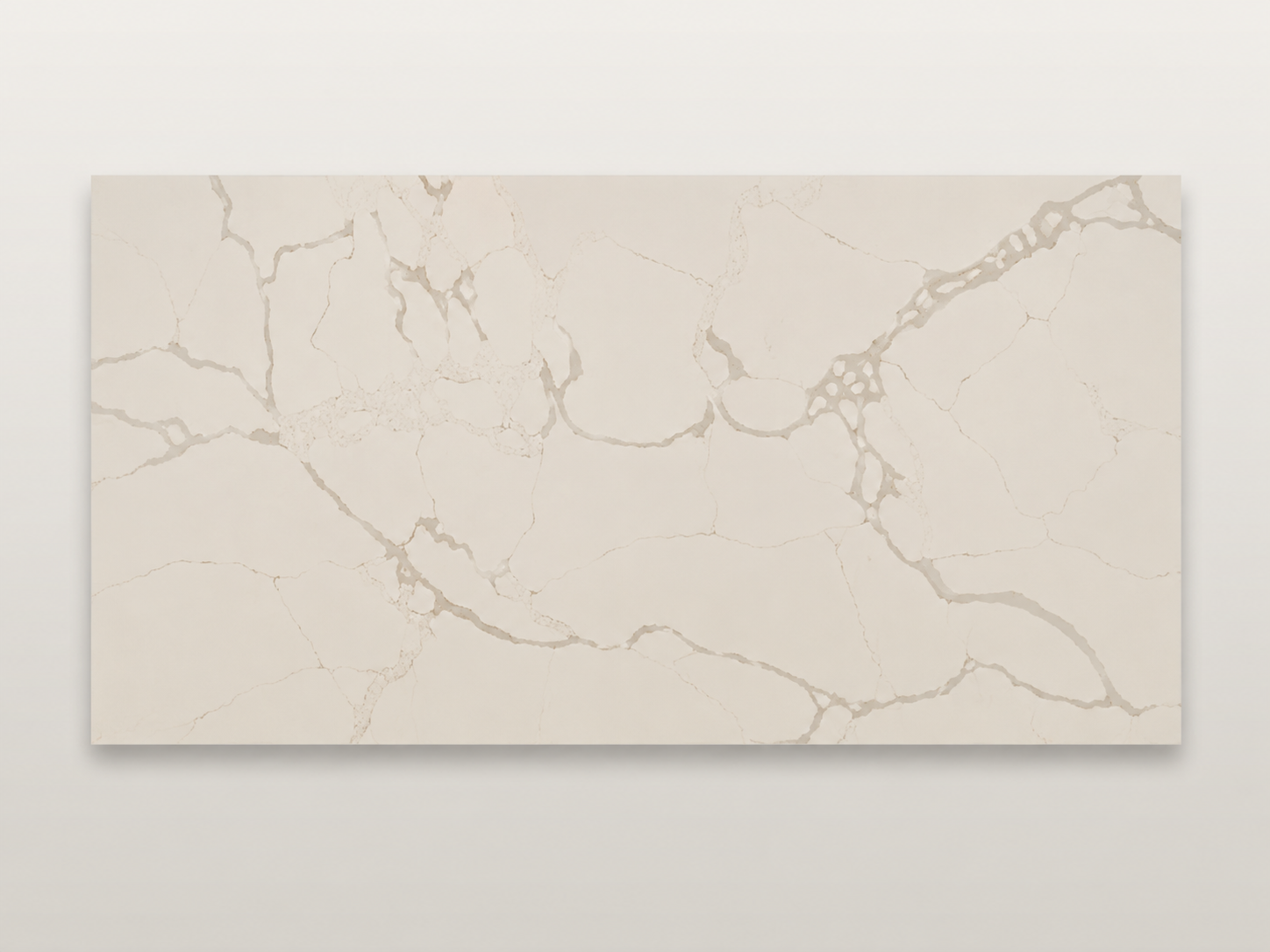 Warm Calacatta quartz material reference