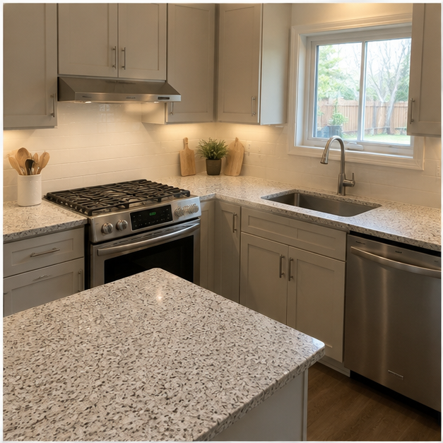 Brown Speckle kitchen reference 1