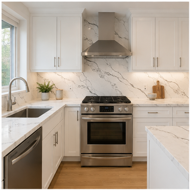 Statuario Bold kitchen reference 1