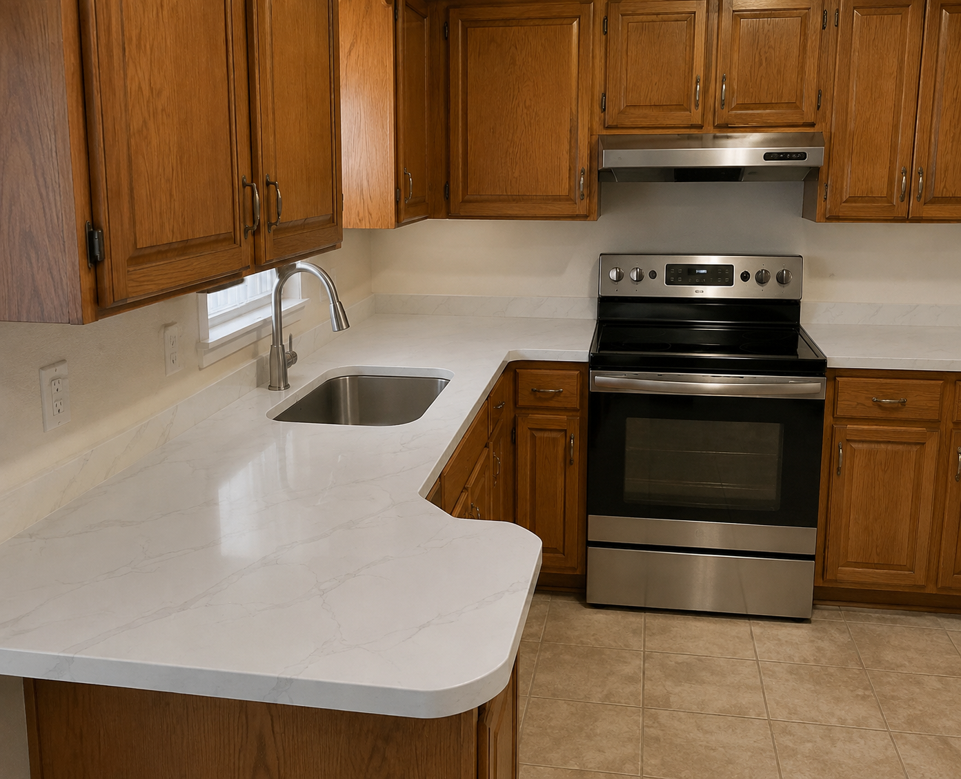 Greige Calacatta kitchen reference 2